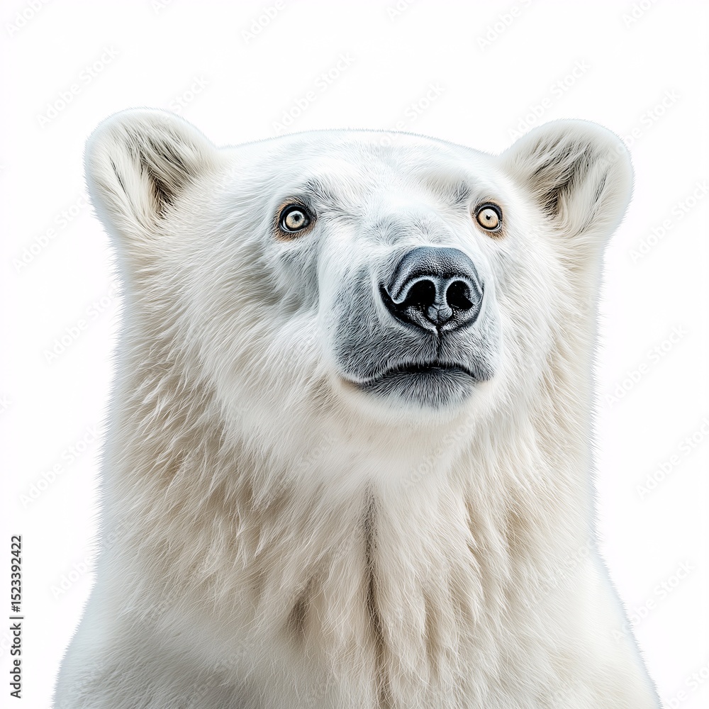 Fototapeta premium Polar Bear in Wild Arctic Habitat. Wildlife Conservation Photography and Animal Portraits