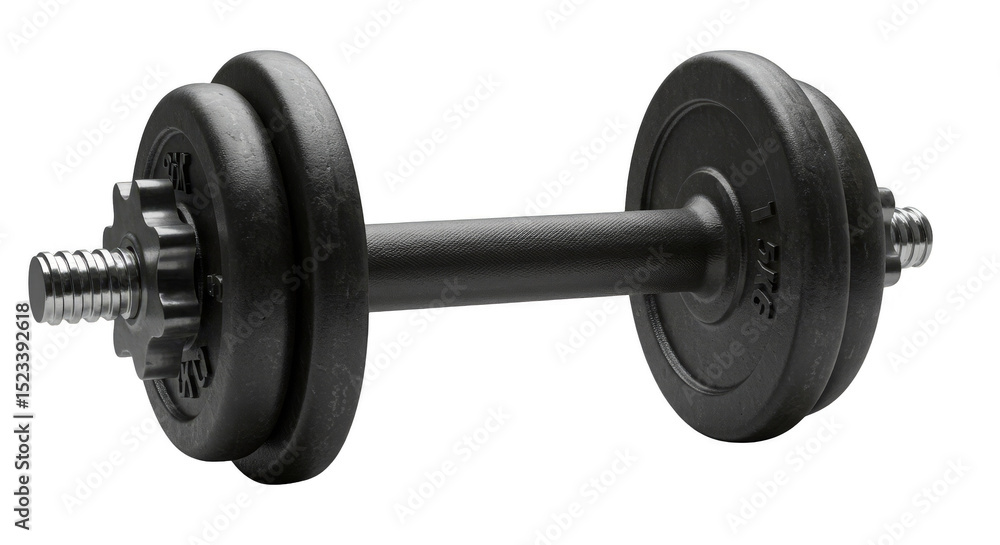 Naklejka premium Isolated Dumbbell Weight For Fitness Training On Transparent Background