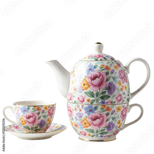 Isolated Floral China Teapo...