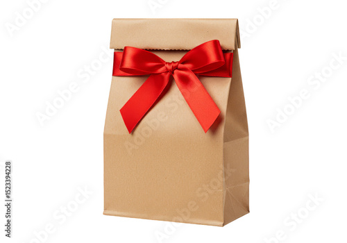 Isolated Gift Bag with Red ...