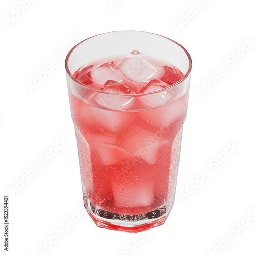 Wallpaper Mural Isolated Transparent Glass of Red Ice Drink Refreshment Cold Summer Torontodigital.ca