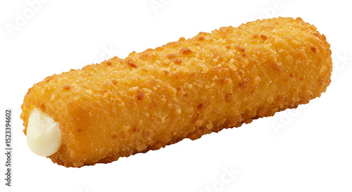 Isolated Golden Fried Mozzarella Cheese Stick Crunchy Snack Food