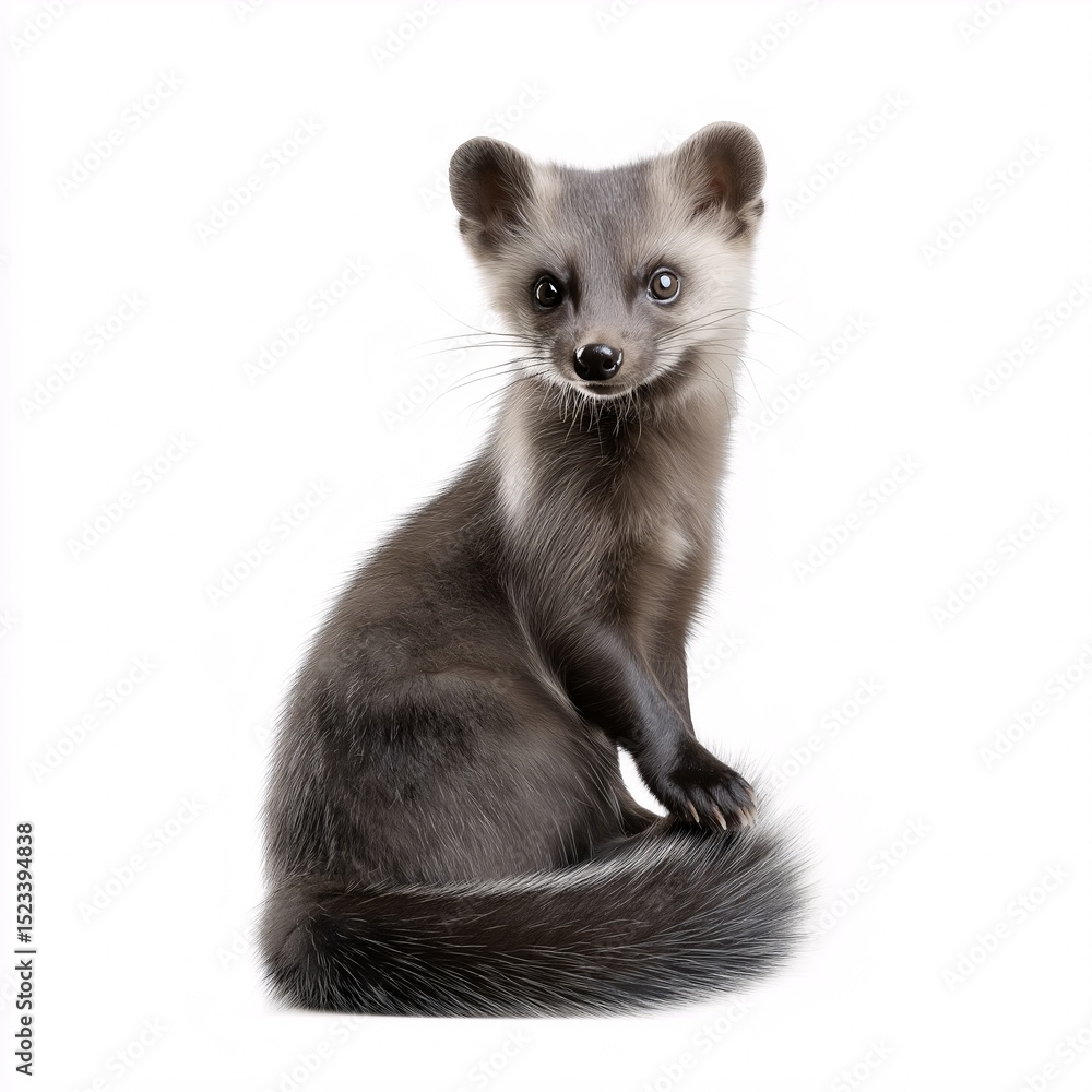 Obraz premium Captivating Portrait of a Cute Ferret. Discover the Adorable Mammalian Wildlife with Detailed Fur and Whiskers