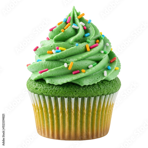 Isolated Green Cupcake with...