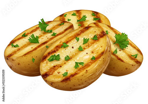 Isolated Grilled Potatoes w...