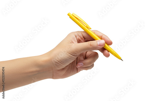 Isolated Hand Holding Yello...