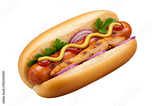 Isolated Hotdog with Mustar...