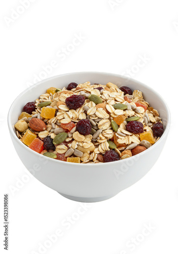 Isolated Muesli Breakfast w...