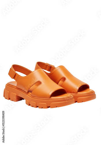 Isolated Orange Leather Pla...
