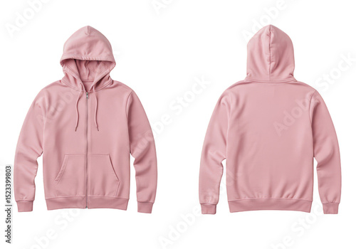 Isolated Pink Full Zip Hood...