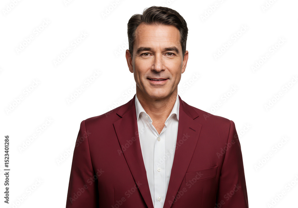 Isolated Portrait Man In Maroon Suit And White Shirt Transparent Background Isolated Portrait Man In Maroon Suit And White Shirt Transparent Background