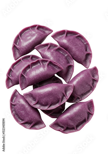 Isolated Purple Dumplings Gourmet Dish on Transparent Background