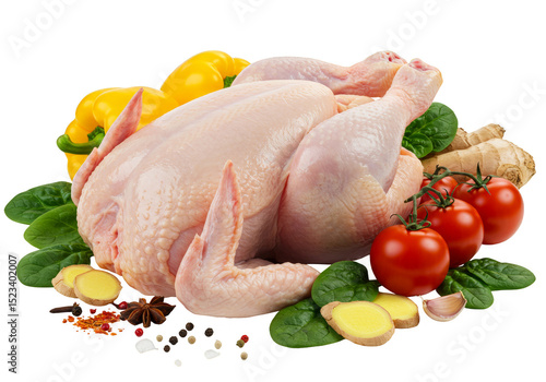 Isolated Raw Chicken with P...