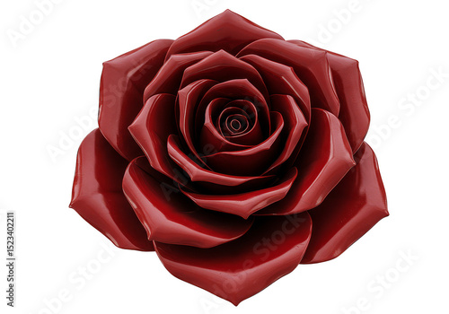 Isolated Red Rose Blossom w...