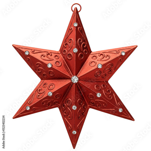Isolated Red Star Ornament ...