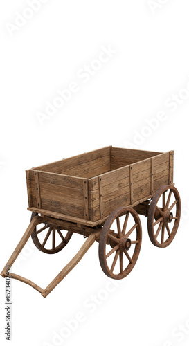 Isolated Rustic Wooden Cart...
