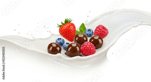 Isolated Splash of Milk wit...
