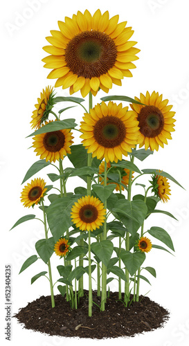 Isolated Sunflower Plant Wi...