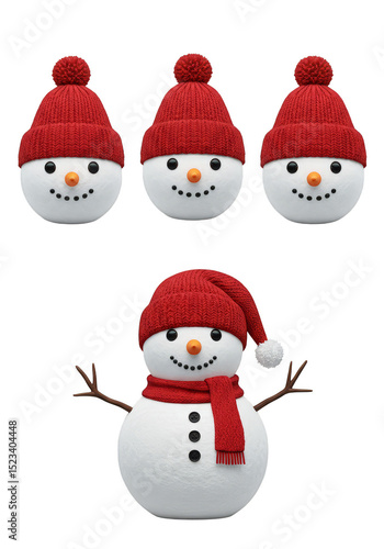 Isolated Three Snowman Wear...