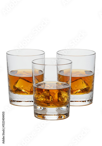Isolated Three Whiskey Cock...