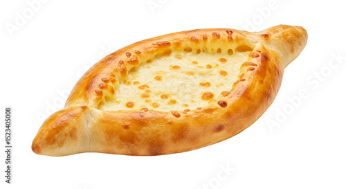 Isolated Transparent Background Food Photography of Traditional Khachapuri
