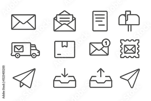 Mail and communication icons on metallic background