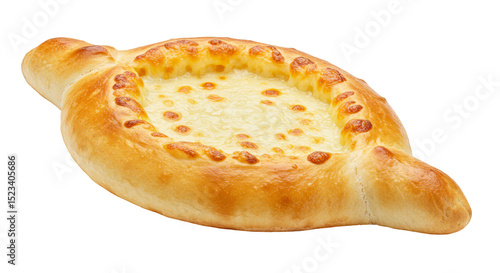 Isolated Transparent Background of Adjarian Khachapuri Cheese Bread