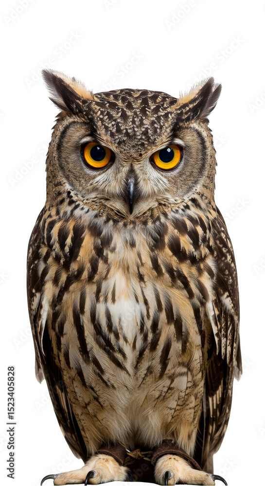 Fototapeta premium Isolated Transparent Background of Brown Owl Bird Wildlife Animal Feather