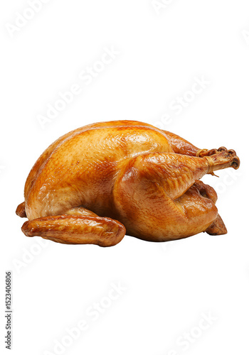 Isolated Transparent Background of Roasted Chicken Food Meat Brown Cooked