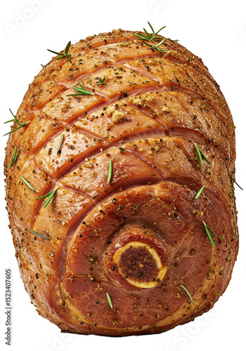 Isolated Transparent Delicious Roasted Ham for a Festive Holiday Meal