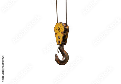 Isolated Transparent PNG of Heavy Duty Metal Hook for Crane Construction