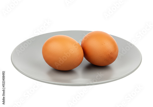 Isolated Two Brown Eggs on ...
