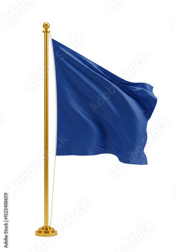 Isolated Waving Blue Flag o...