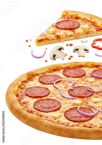 Isolated Whole Pepperoni Pi...