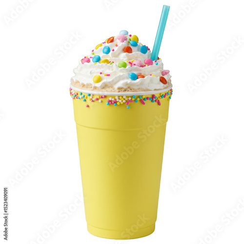 Isolated Yellow Milkshake D...