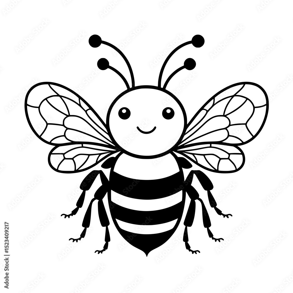Cute smiling bee character illustration Cute smiling bee character illustration