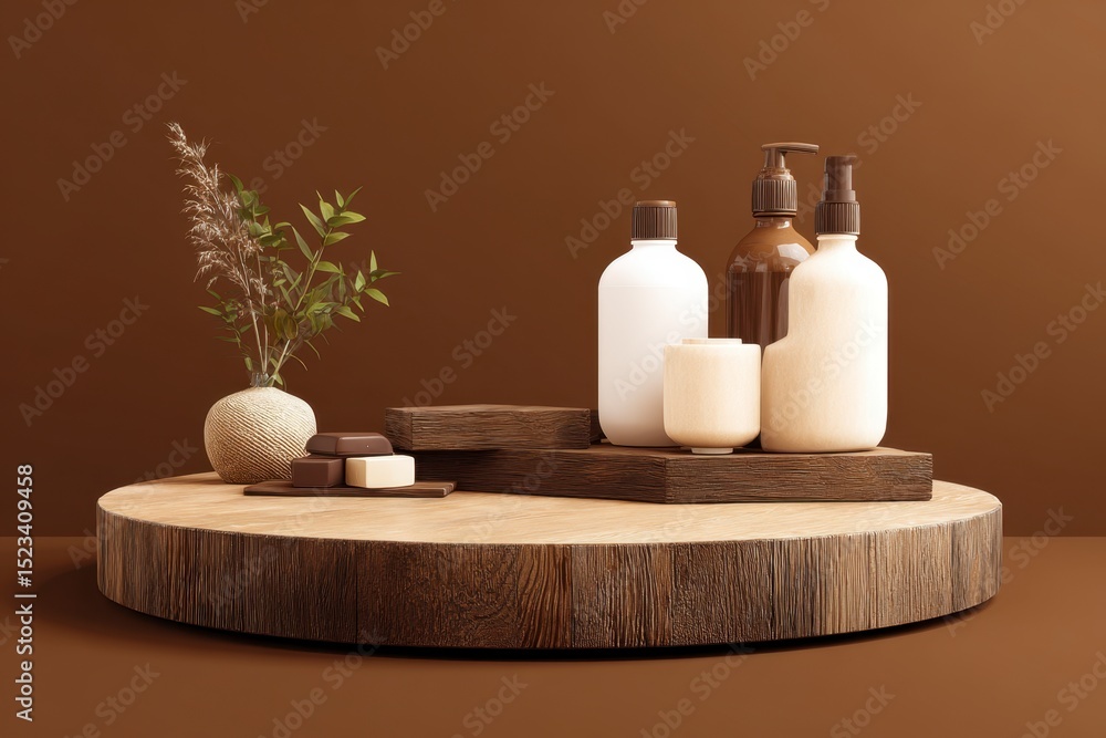 Cosmetic Product Still Life with Plant Cosmetic Product Still Life with Plant