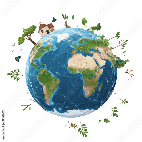 Pixel Art Planet Earth with...