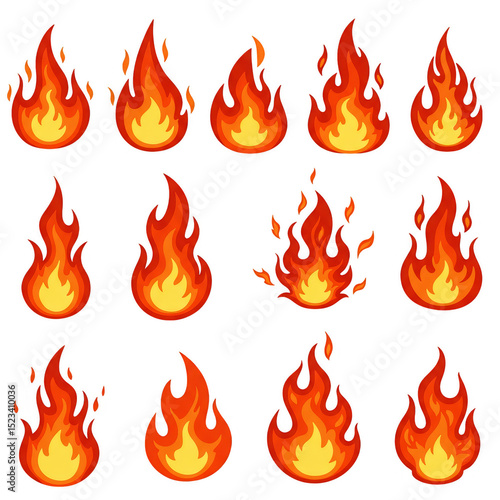 Pixel Fire Flame Illustrati...