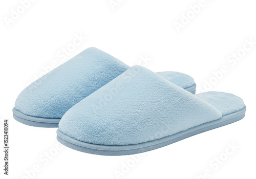 PNG Isolated Blue Slippers A Pair Of Comfort Indoor Footwear