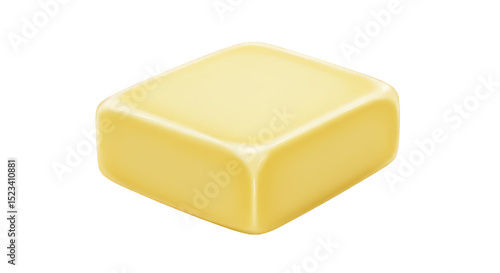 Realistic Butter Block Isol...