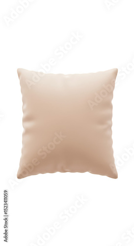 Wallpaper Mural Realistic Image of Beige Square Pillow Design with Soft Fabric Isolated Torontodigital.ca