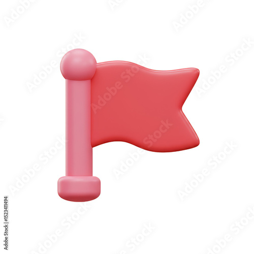 Red Flag Icon 3d Render Min...