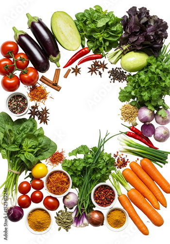 Top View Flat Lay Vegetable...