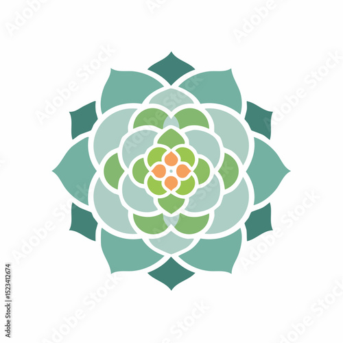 Clean vector illustration of an echeveria, ideal for botanical, decor, or succulent-themed designs
