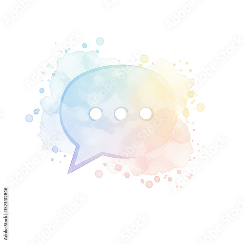 Watercolor Chat Bubble Illu...
