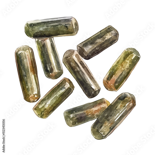 Slug Pellets, watercolor clipart vector, high quality, isolated on a white background.