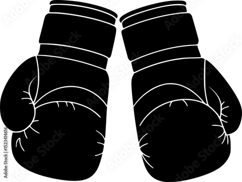 boxing gloves silhouette simple flat vector
