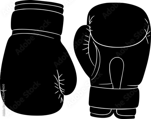 boxing gloves silhouette simple flat vector
