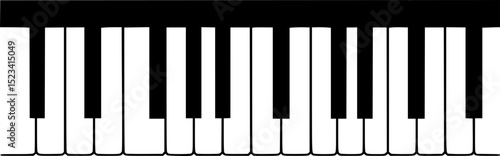 piano keyboard black silhouette,musical silhouette vector
